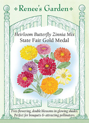 Heirloom Butterfly Zinnia Mix State Fair Gold Medal
