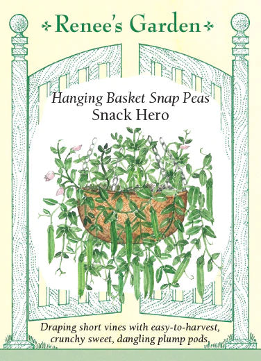 Hanging Basket Snap Peas Snack Hero
