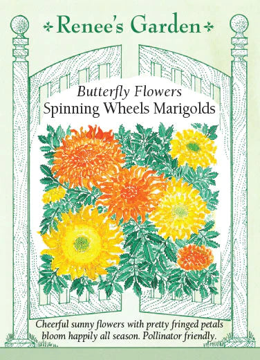 Butterfly Flowers Spinning Wheels Marigolds